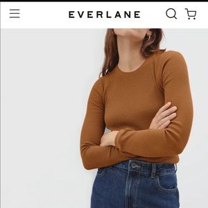Everlane Mustard Organic Cotton Waffle Tee